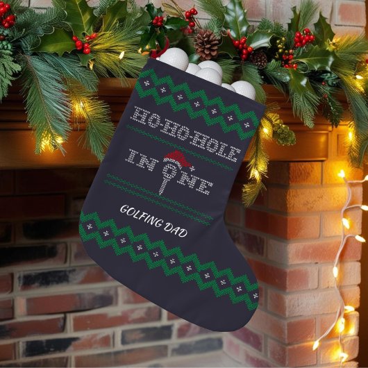 Golfer-kerst-stophal in één kleine kerstsok