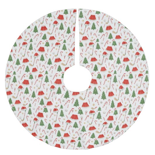 Golfer Kerst thema met golf apparatuur Kerstboom Rok (Voorkant)