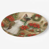 Golfer Kerst thema met golf apparatuur Papieren Bordje (Gekanteld)