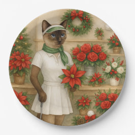 Golfer Kerst thema met golf apparatuur Papieren Bordje