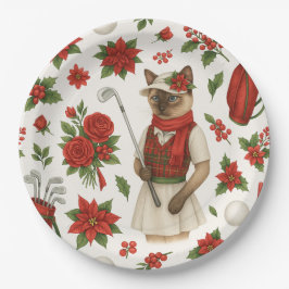 Golfer Kerst thema met golf apparatuur Papieren Bordje