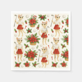 Golfer Kerst thema met golf apparatuur Servet