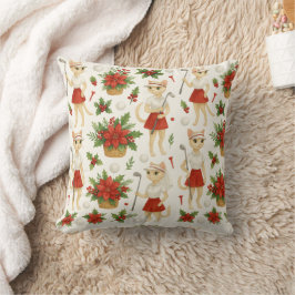 Golfer Kerst thema voor dame golfer kattenliefhebb Kussen