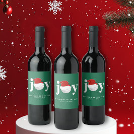 Golfer Kerstfeest Cadeau Vreugde Modern Groen Wijn Etiket