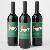 Golfer Kerstfeest Cadeau Vreugde Modern Groen Wijn Etiket (Flessen)