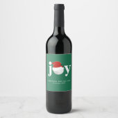 Golfer Kerstfeest Cadeau Vreugde Modern Groen Wijn Etiket (Voorkant)