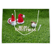 Golfer-kerstfeestdag met golf- en kerstbal groot cadeauzakje (Voorkant)