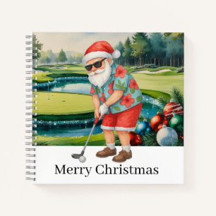 Golfer Kerstman is aan het golfen op Christmas Gre Notitieboek