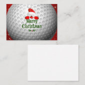 Golfer Kerstman, 'Prettig Kerstfeest' groeten Notitiekaartje (Voorkant / Achterkant)