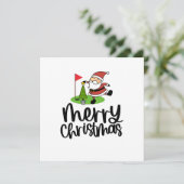 Golfer Kerstmis met Golf Vlag en Sinterklaas Feestdagenkaart (Staand voorkant)