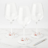 Golfer kerstthema met kerstmuts wijnglaslabel (Set)