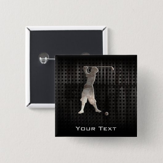 Golfer; Koel Vierkante Button 5,1 Cm (Voorkant /achterkant)