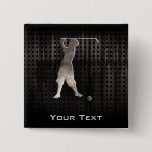 Golfer; Koel Vierkante Button 5,1 Cm