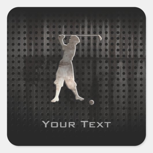  Golfer; Koel Vierkante Sticker (Voorkant)