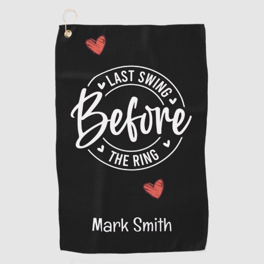 Golfer laatste schommel voor de ring Bachelor Part Golfhanddoek (Voorkant)