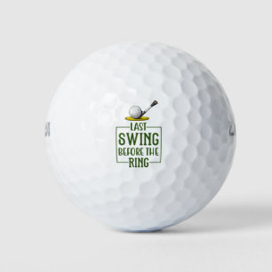 Golfer laatste swing voor de ring vrijgezellenfees golfballen