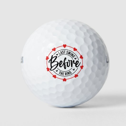 Golfer laatste swing voor de ring vrijgezellenfees golfballen (Voorkant)
