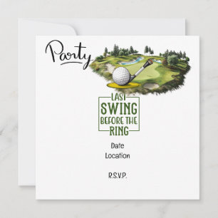 Golfer laatste swing voor de ring vrijgezellenfees save the date