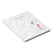 Golfer lady is golf note pad notitieblok (Schuin)