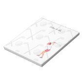Golfer lady is golf note pad notitieblok (Linkerzijde)