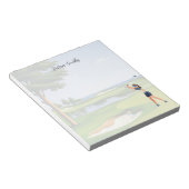 Golfer lady is golf note pad notitieblok (Schuin)