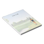 Golfer lady is golf note pad notitieblok (Schuin)