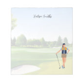 Golfer lady is golf note pad notitieblok (Voorkant)
