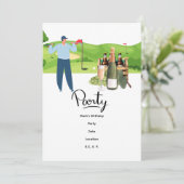 Golfer Let's Par T-shirt for Party Kaart (Staand voorkant)