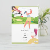 Golfer Let's Par T-shirt for Party Kaart (Staand voorkant)