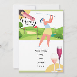 Golfer Let's Par T-shirt for Party Kaart