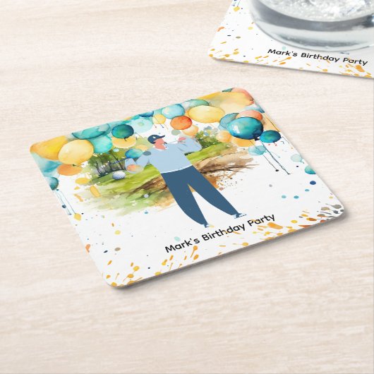 Golfer Let's Par T-shirt for Party Kartonnen Onderzetters (Schuin)