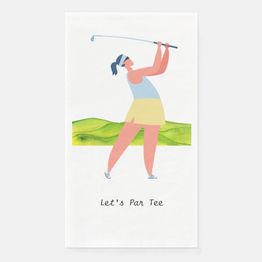 Golfer Let's Par T-shirt for Party Paper Guest Tow Servet (Voorkant)