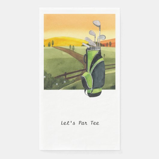 Golfer Let's Par T-shirt for Party Paper Guest Tow Servet (Voorkant)