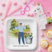 Golfer Let's Par T-shirt for Party Papieren Bordje (Feest)