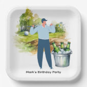 Golfer Let's Par T-shirt for Party Papieren Bordje (Voorkant)