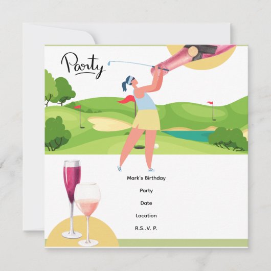 Golfer Let's Par T-shirt for Party Save The Date (Voorkant)