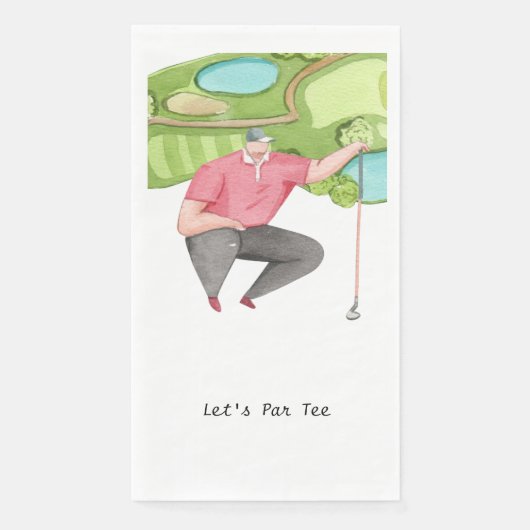 Golfer Let's Par T-shirt for Party Servet (Voorkant)