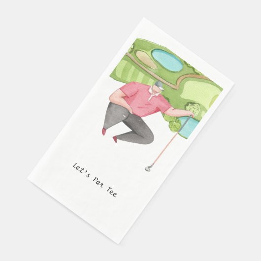 Golfer Let's Par T-shirt for Party Servet (Hoek)