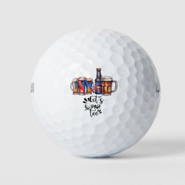 Golfer Let's Par T-shirt met Beer Golfballen