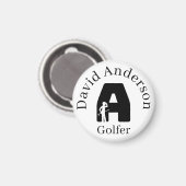 Golfer Letter A Magneet (Voorkant / Achterkant)