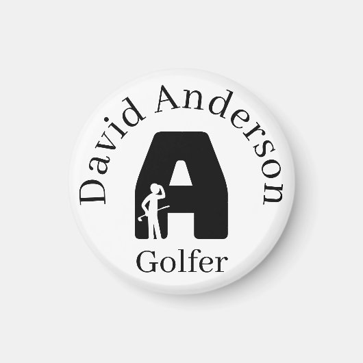 Golfer Letter A Magneet (Voorkant)