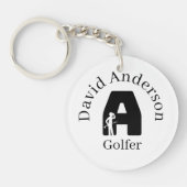 Golfer Letter A Sleutelhanger (Voorkant)