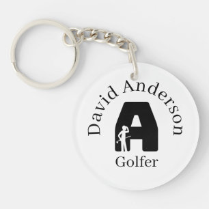 Golfer Letter A Sleutelhanger