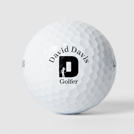 Golfer Letter D Golfballen (Voorkant)