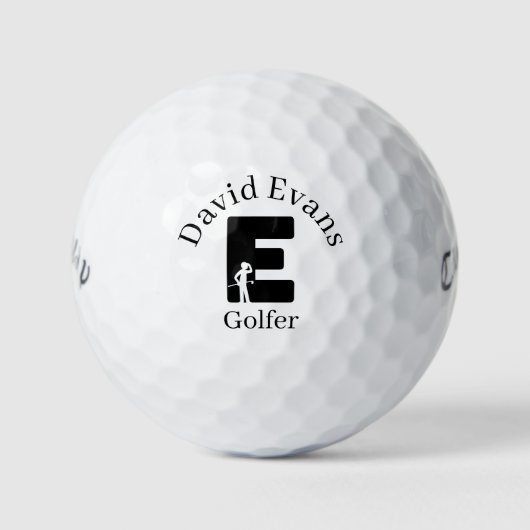 Golfer Letter E Golfballen (Voorkant)