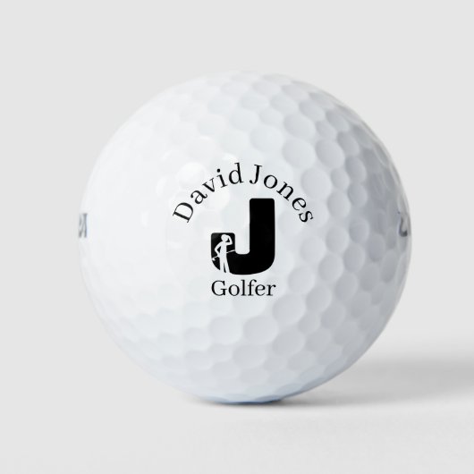 Golfer Letter J Golfballen (Voorkant)