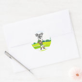 Golfer Leuk Dier met ijzer op golfbaan Ronde Sticker (Envelop)