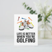 Golfer leven is beter als je golfen briefkaart (Staand voorkant)