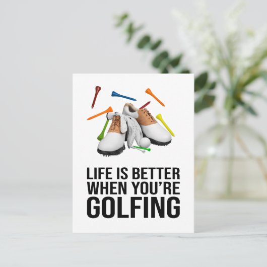 Golfer leven is beter als je golfen briefkaart (Staand voorkant)