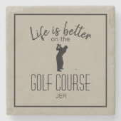 Golfer leven is beter golf citaat sporten stenen onderzetter (Voorkant)